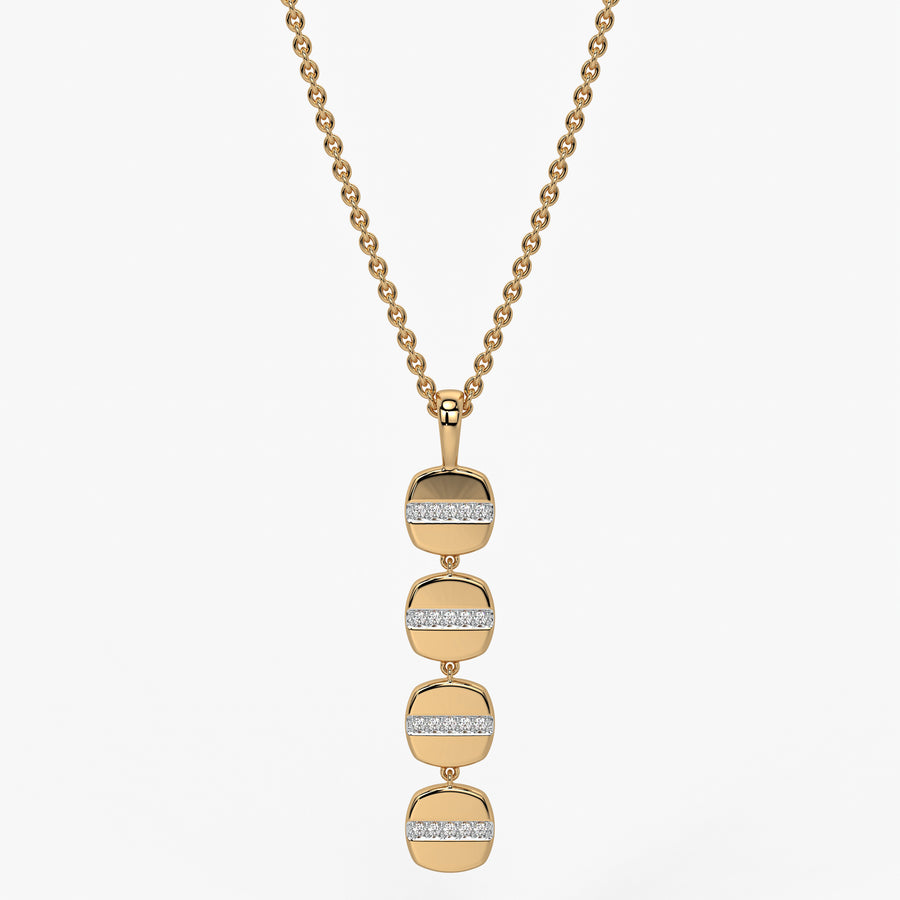 Stacked Cushion Diamond Pendant