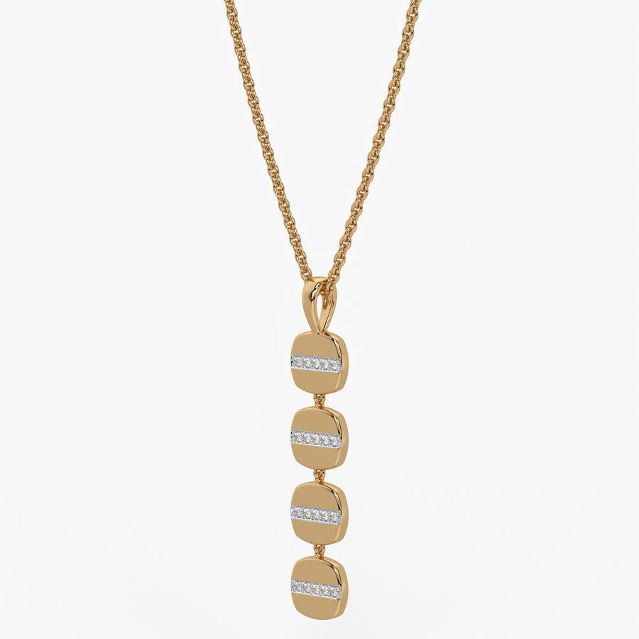 Stacked Cushion Diamond Pendant