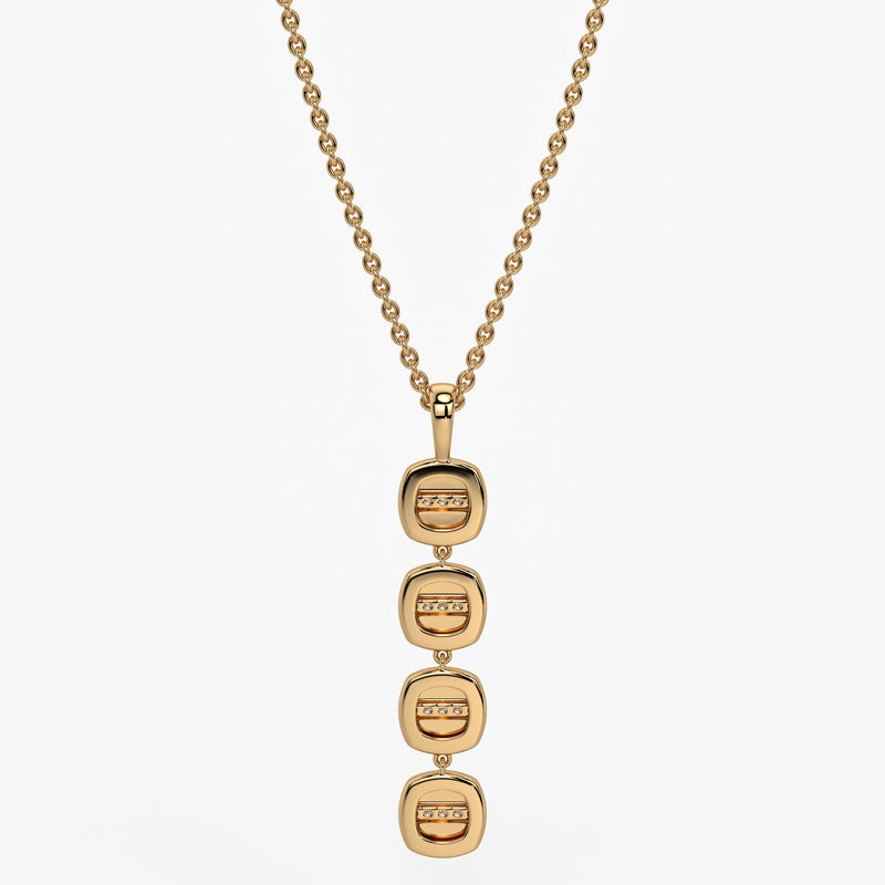 Stacked Cushion Diamond Pendant