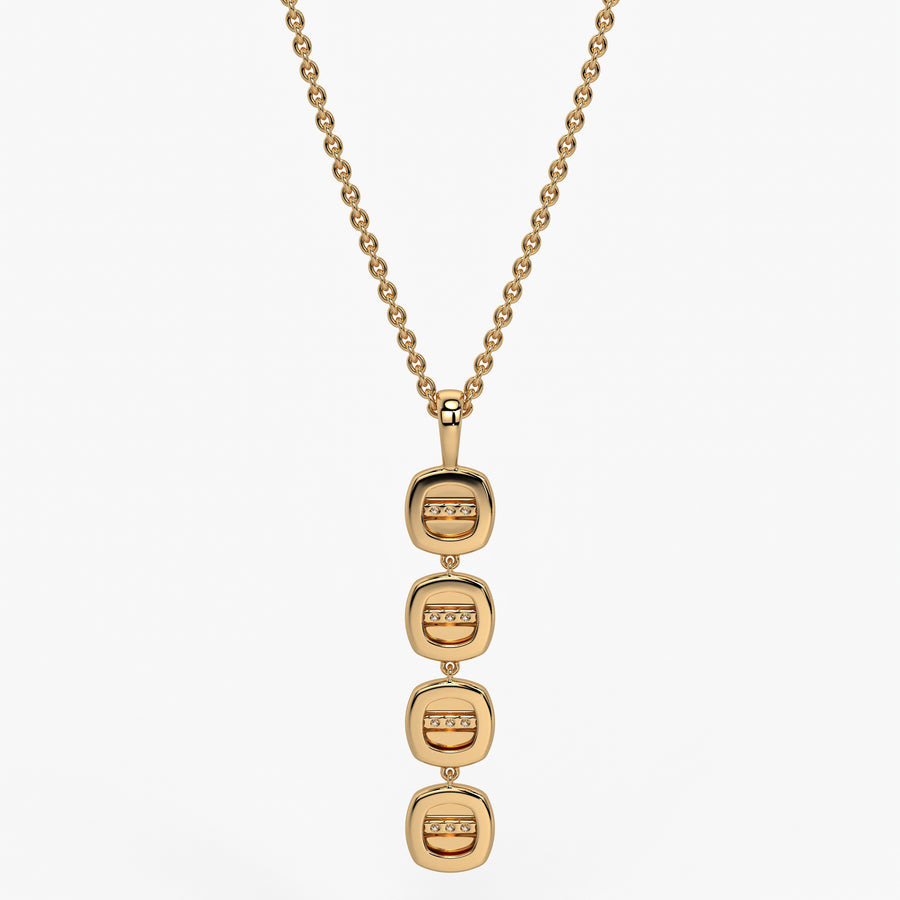 Stacked Cushion Diamond Pendant