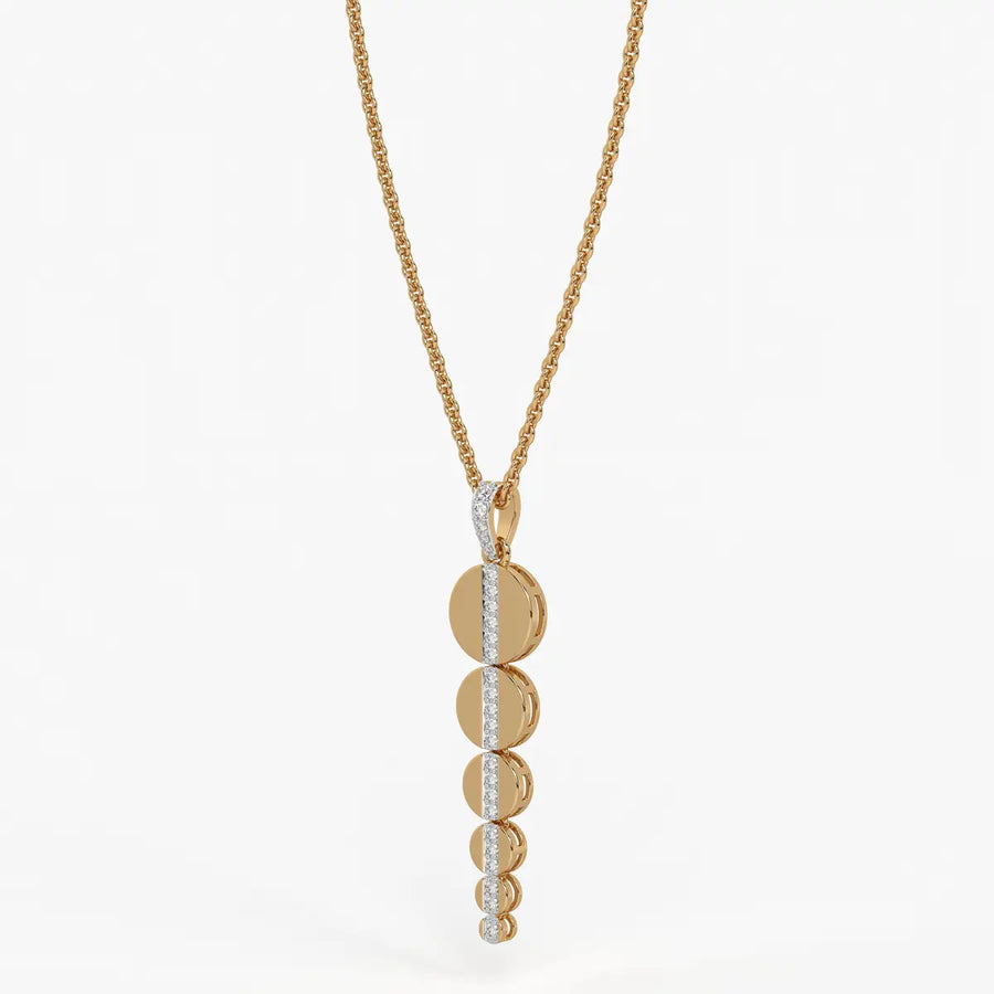 Cascade Disc Diamond Pendant