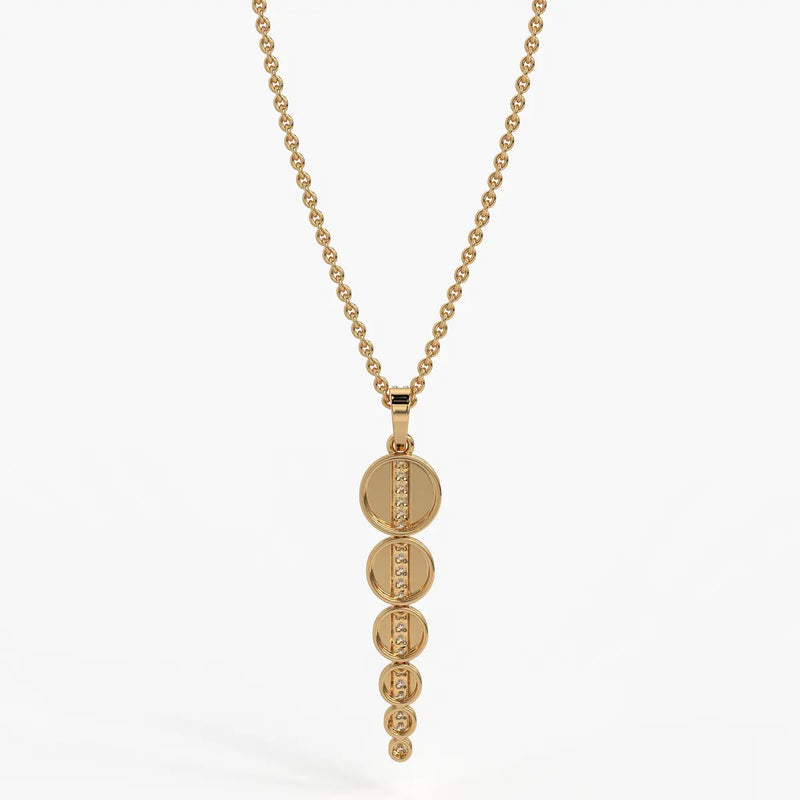 Cascade Disc Diamond Pendant