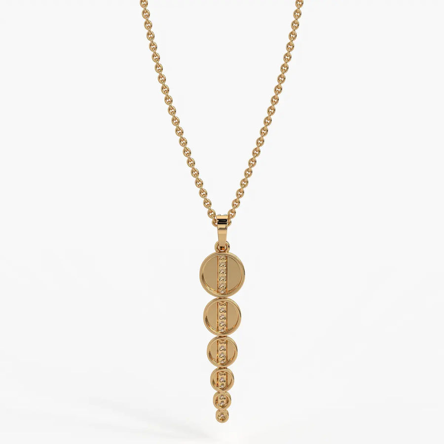Cascade Disc Diamond Pendant