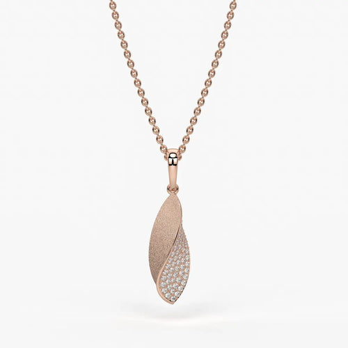 Twist Leaf Diamond Pendant