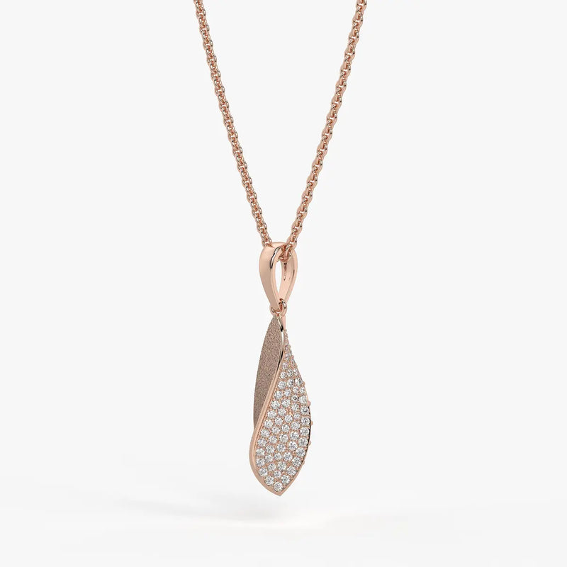 Twist Leaf Diamond Pendant