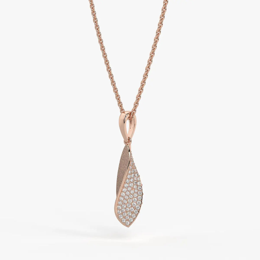 Twist Leaf Diamond Pendant