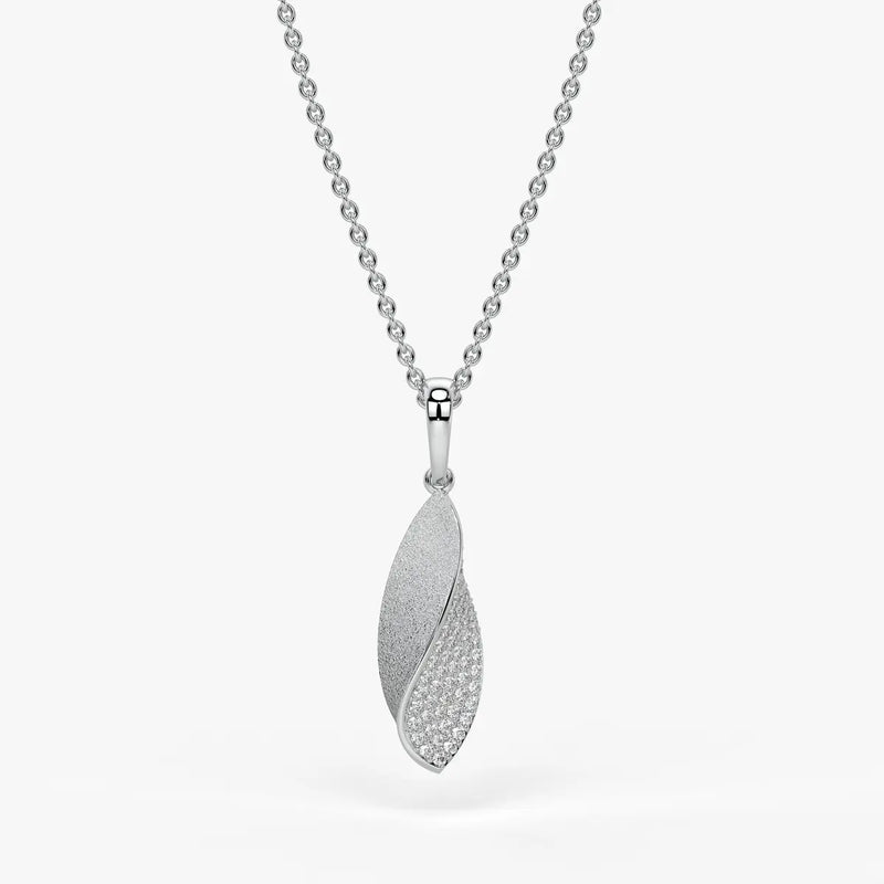 Twist Leaf Diamond Pendant