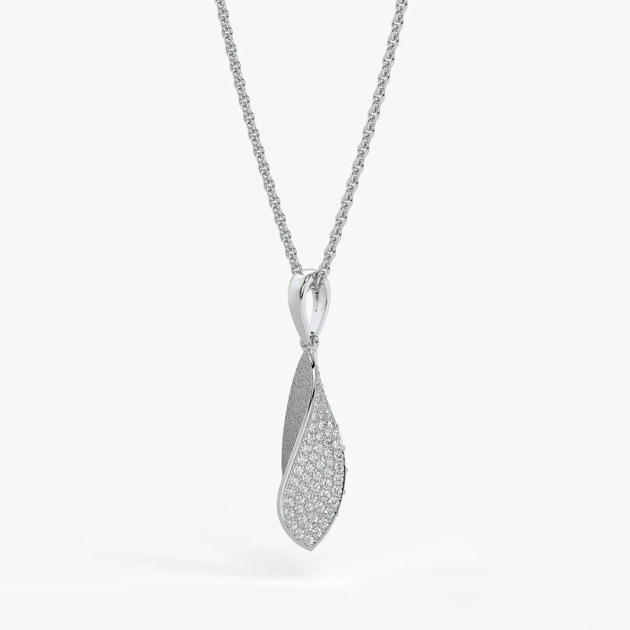 Twist Leaf Diamond Pendant