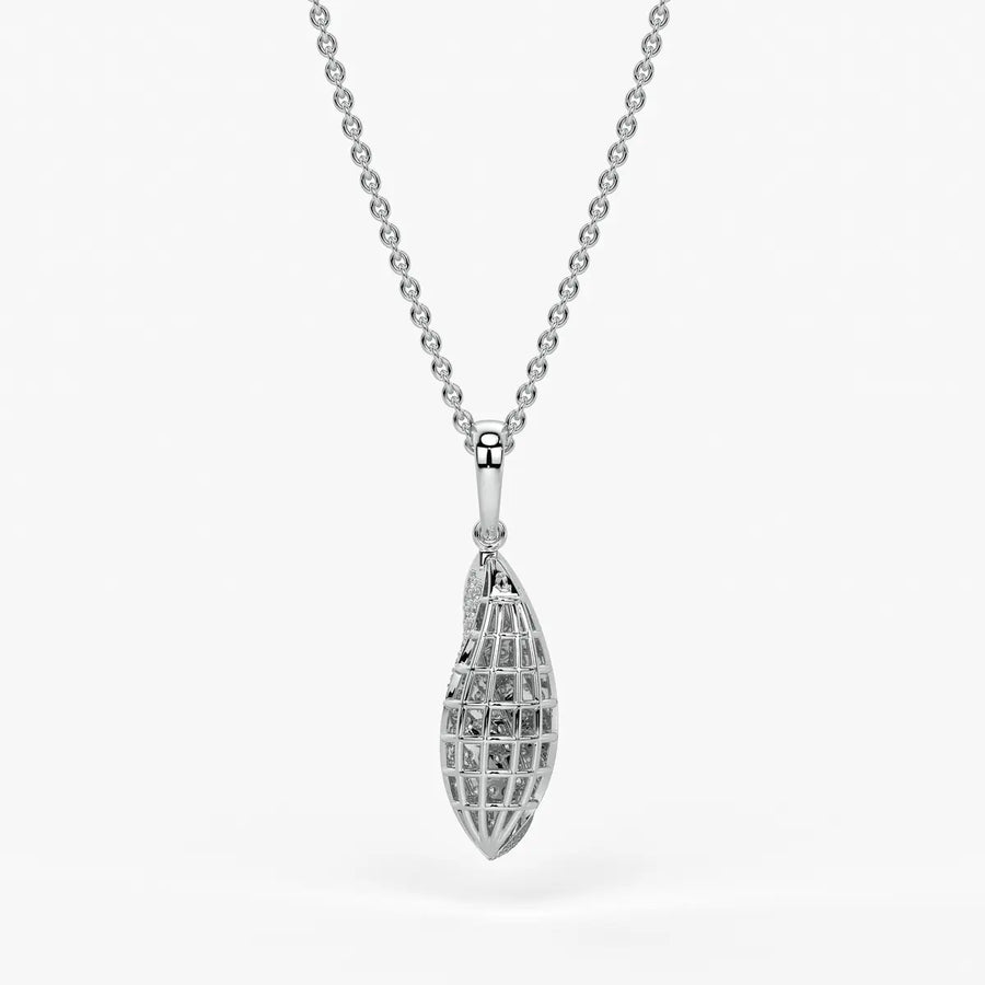 Twist Leaf Diamond Pendant