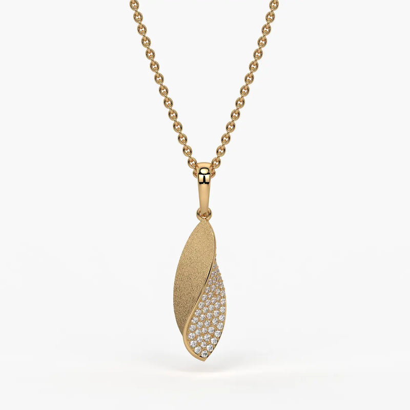 Twist Leaf Diamond Pendant