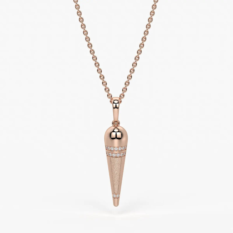 Tapered Cone Diamond Pendant