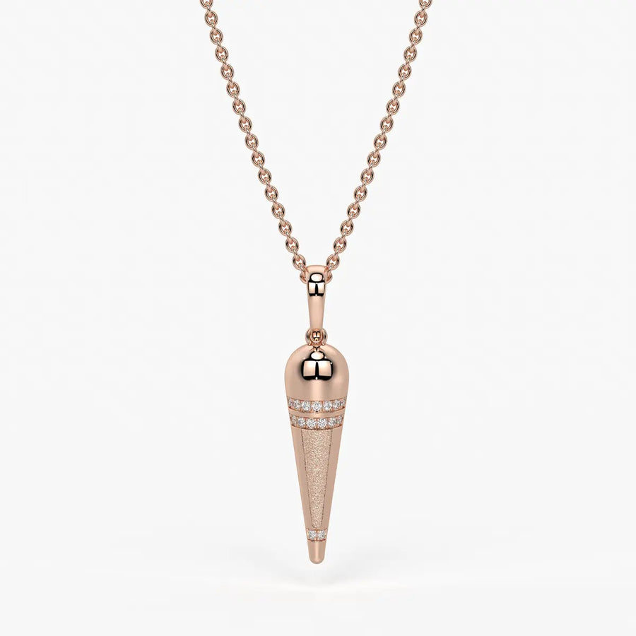 Tapered Cone Diamond Pendant