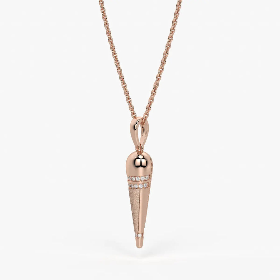 Tapered Cone Diamond Pendant