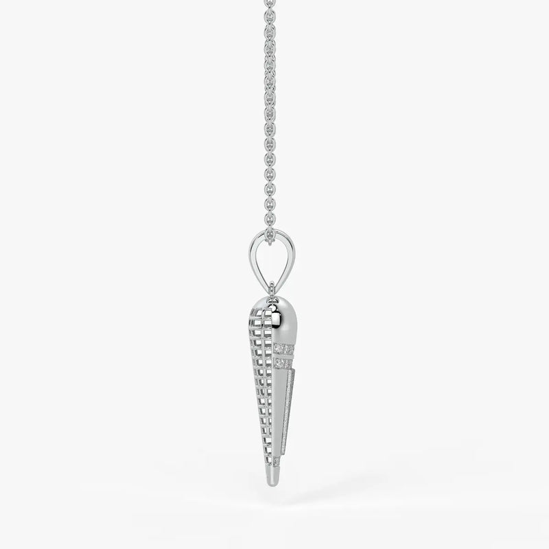 Tapered Cone Diamond Pendant