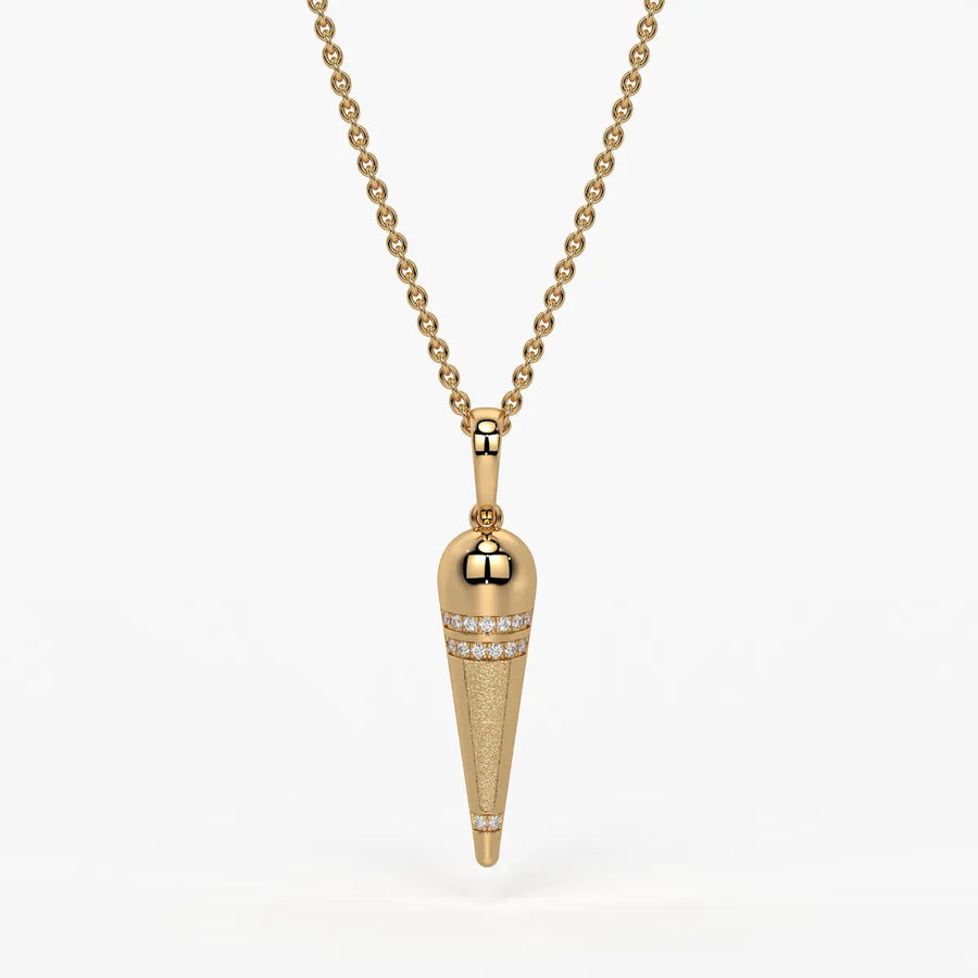 Tapered Cone Diamond Pendant