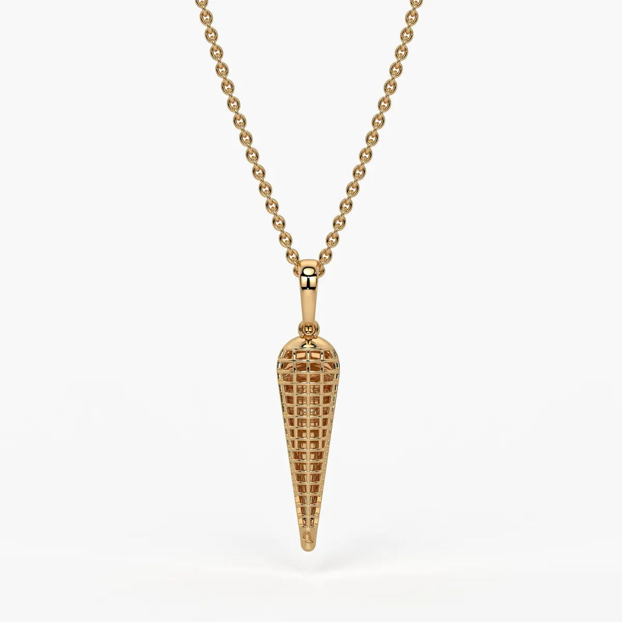 Tapered Cone Diamond Pendant