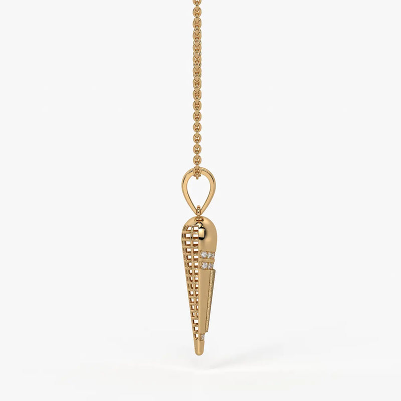 Tapered Cone Diamond Pendant