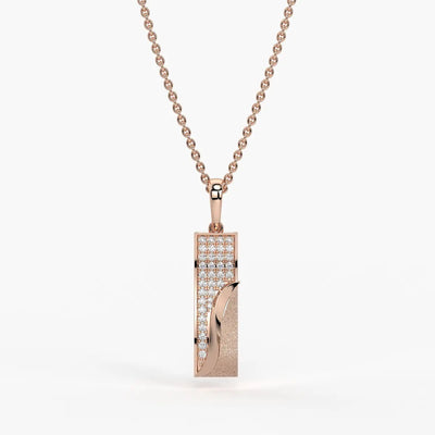 Wave Panel Diamond Pendant