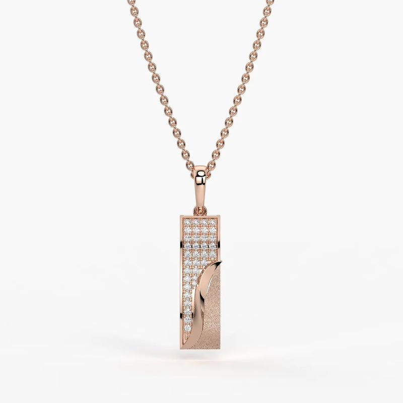 Wave Panel Diamond Pendant
