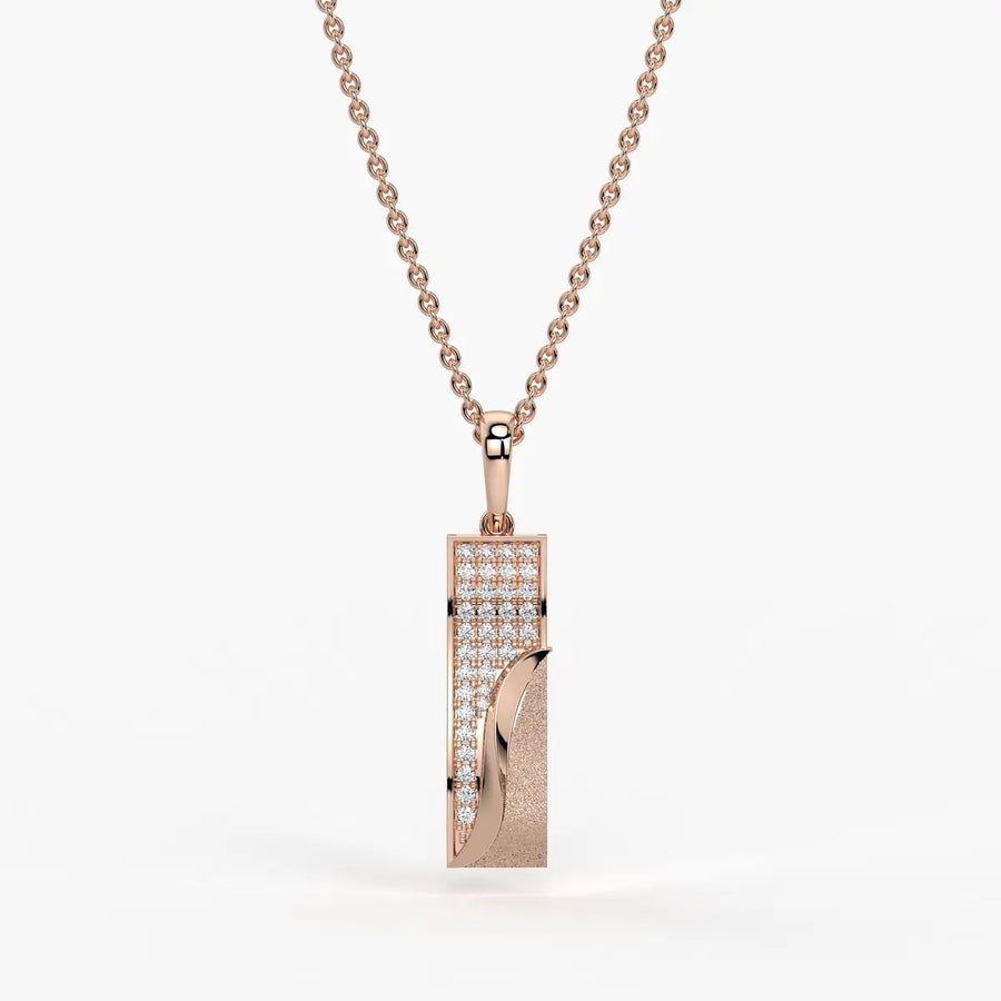 Wave Panel Diamond Pendant