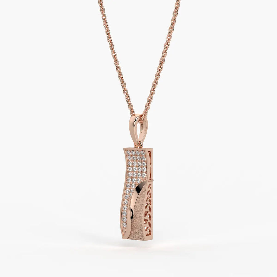 Wave Panel Diamond Pendant