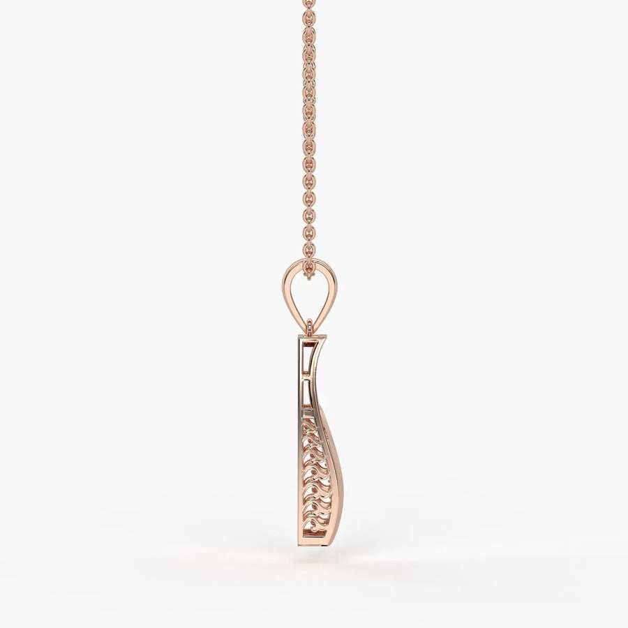 Wave Panel Diamond Pendant
