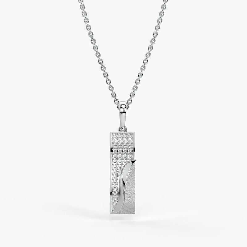 Wave Panel Diamond Pendant
