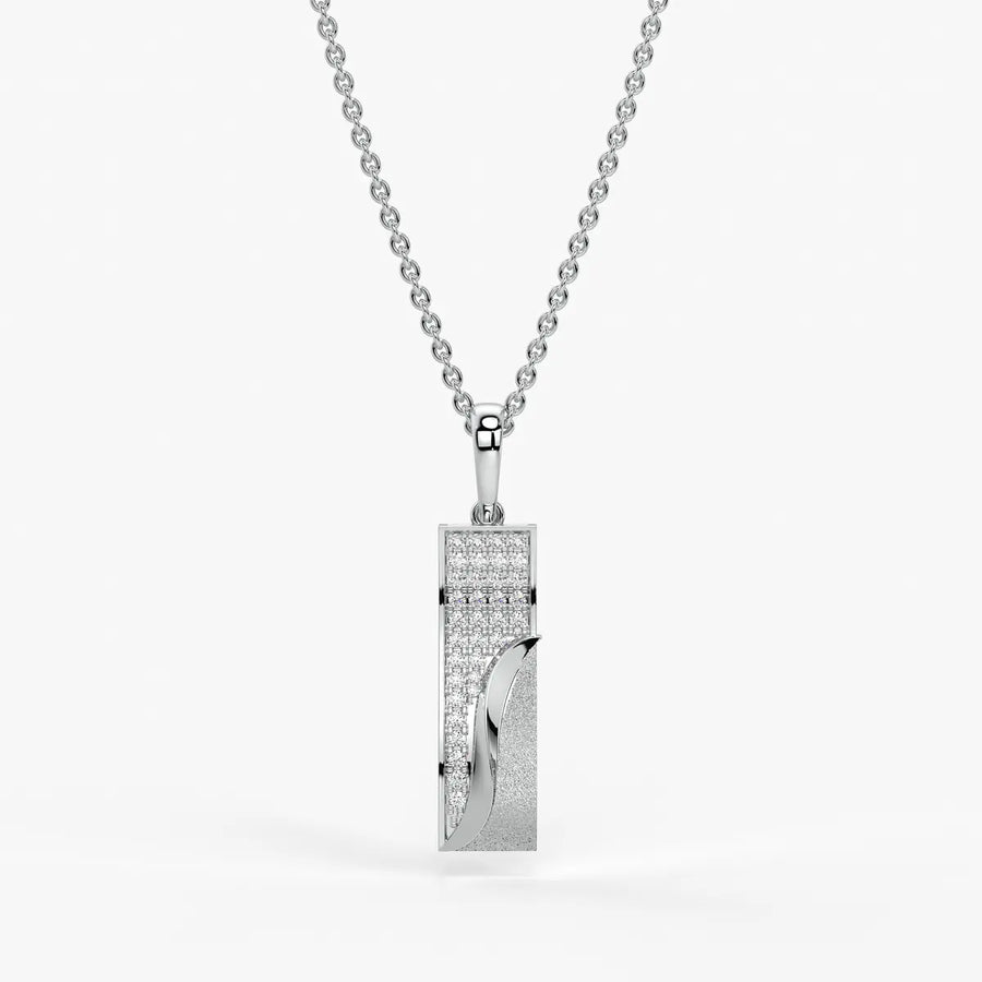 Wave Panel Diamond Pendant