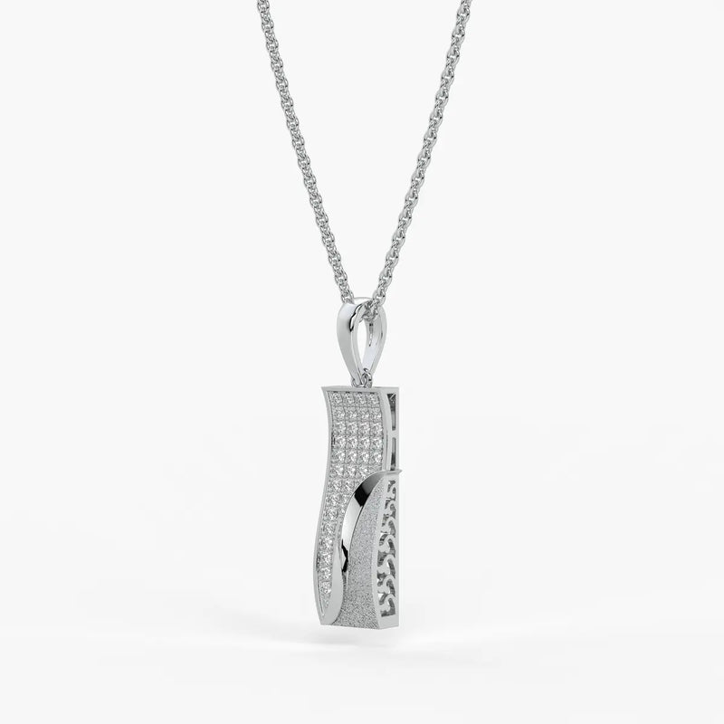 Wave Panel Diamond Pendant