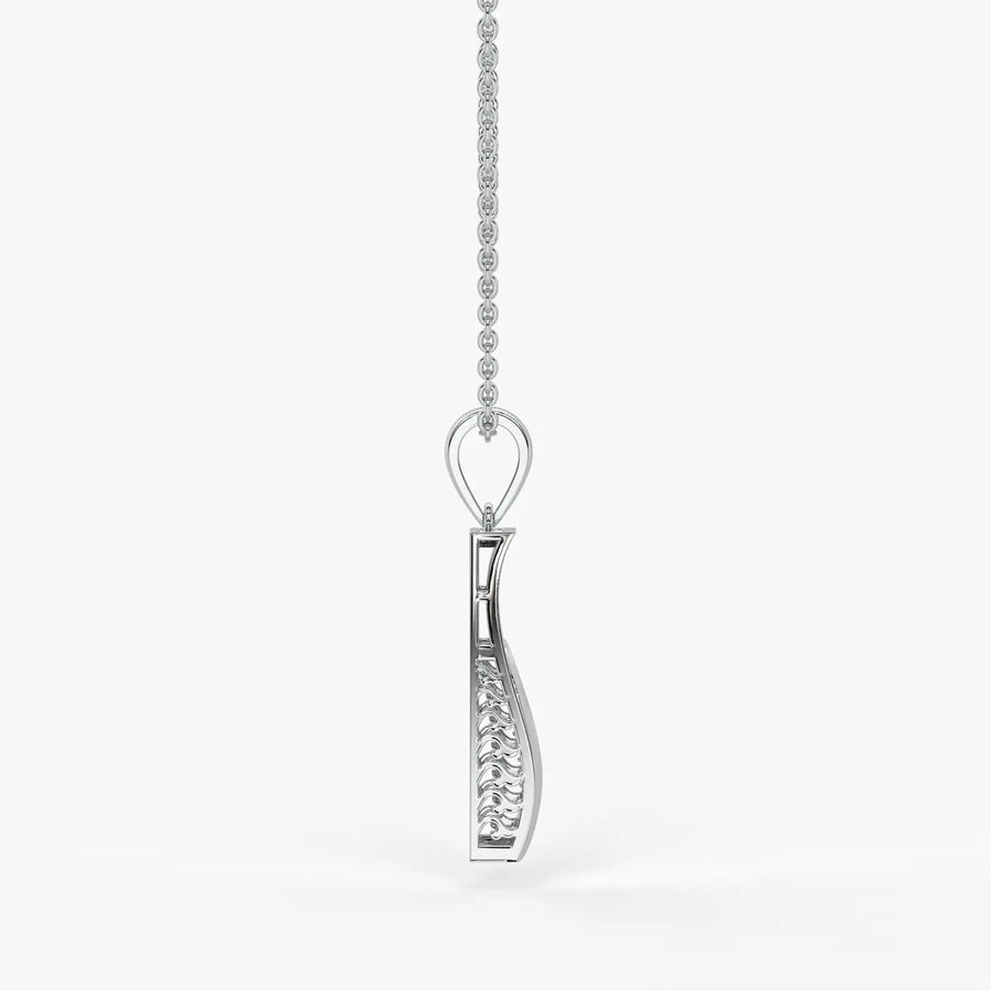 Wave Panel Diamond Pendant