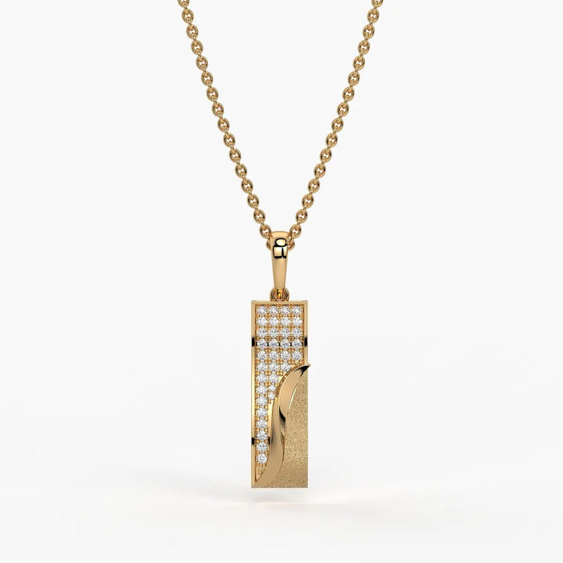 Wave Panel Diamond Pendant
