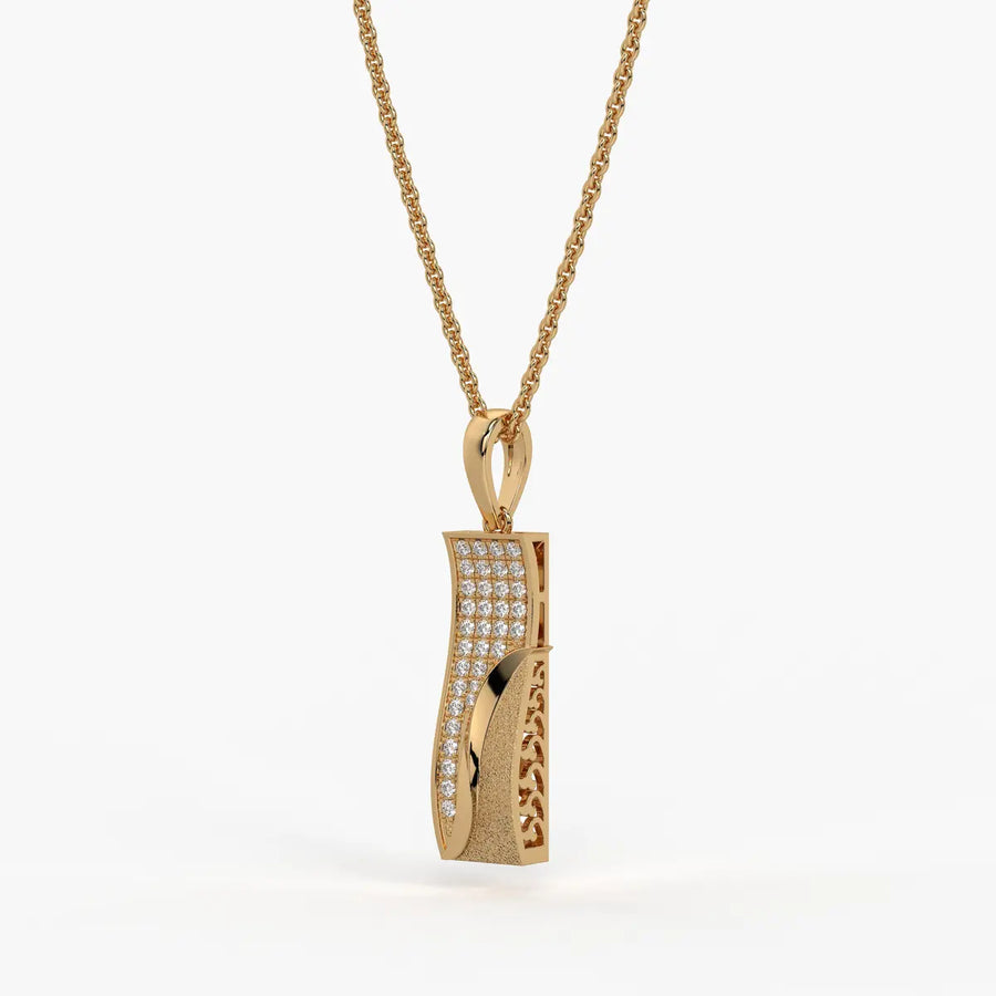 Wave Panel Diamond Pendant