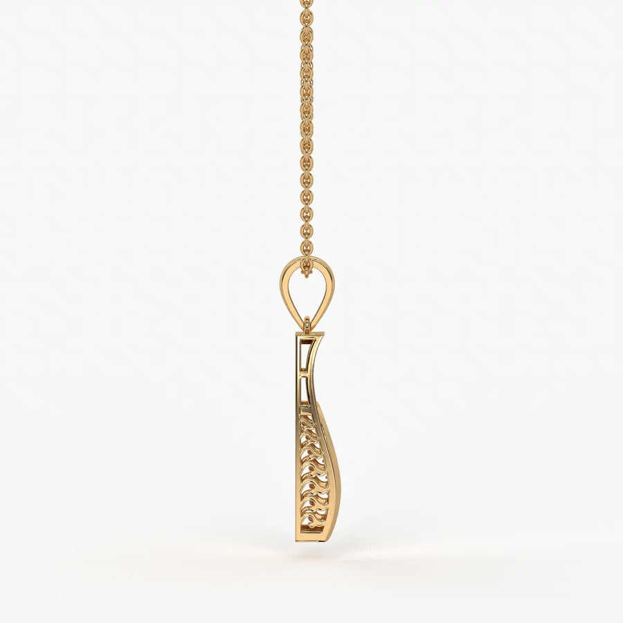 Wave Panel Diamond Pendant