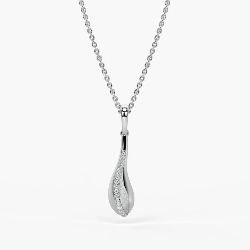 Sway Teardrop Diamond Pendant