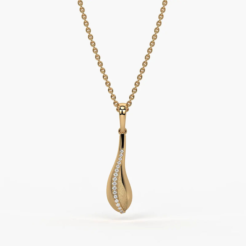 Sway Teardrop Diamond Pendant