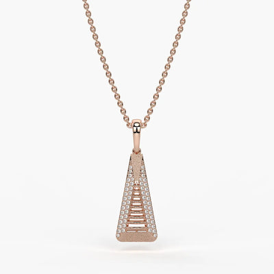 Lattice Tower Diamond Pendant
