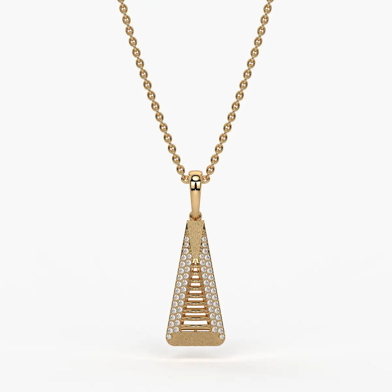 Lattice Tower Diamond Pendant