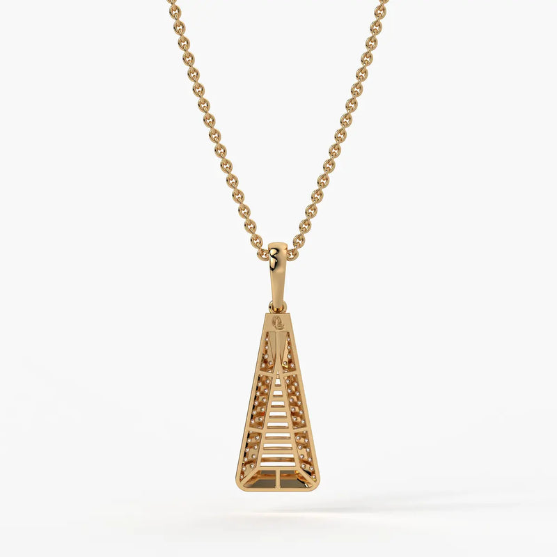 Lattice Tower Diamond Pendant