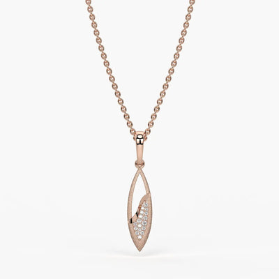 Open Leaf Diamond Pendant