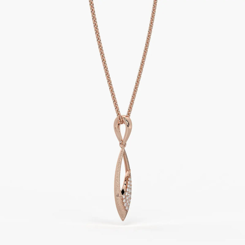 Open Leaf Diamond Pendant