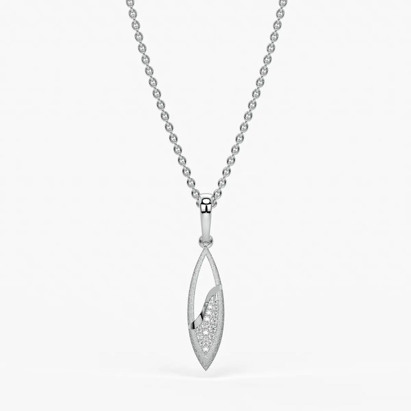Open Leaf Diamond Pendant