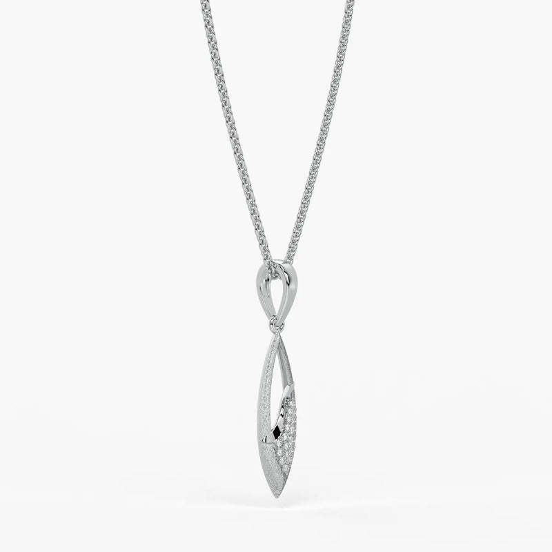 Open Leaf Diamond Pendant