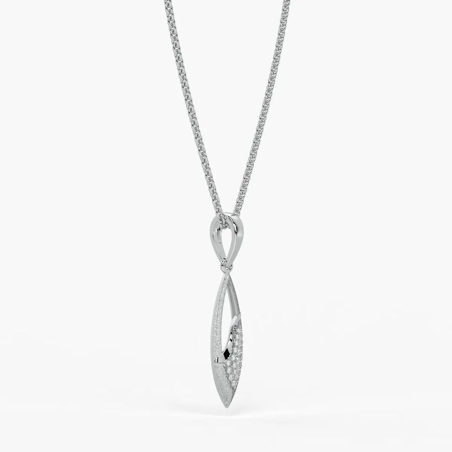 Open Leaf Diamond Pendant