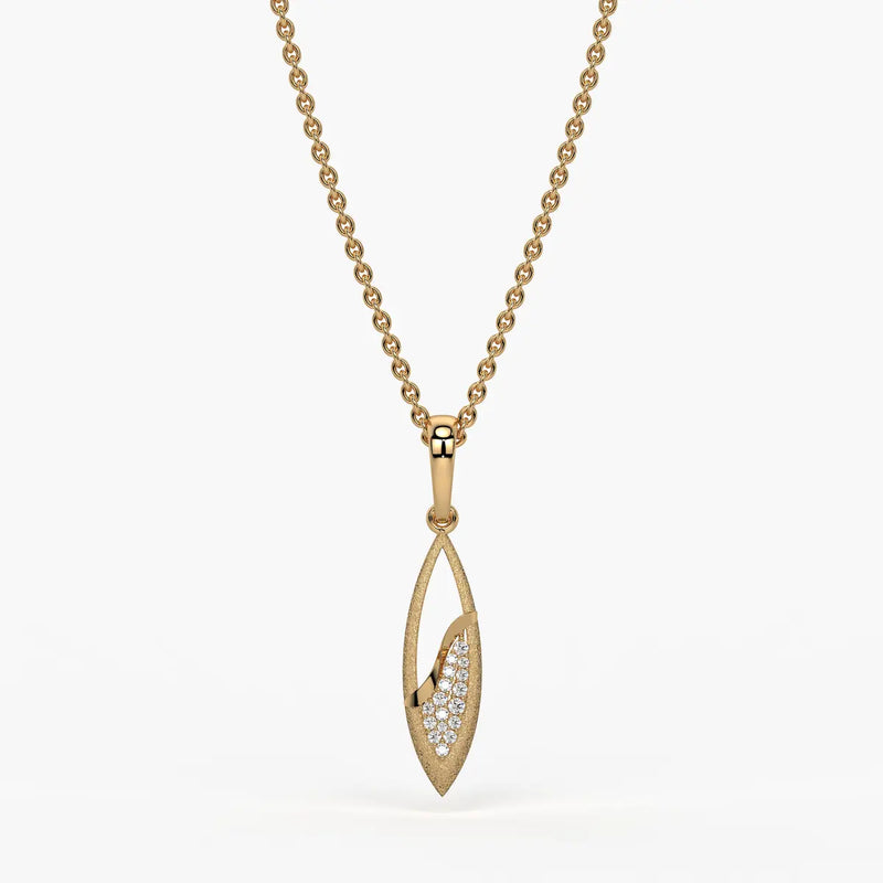 Open Leaf Diamond Pendant