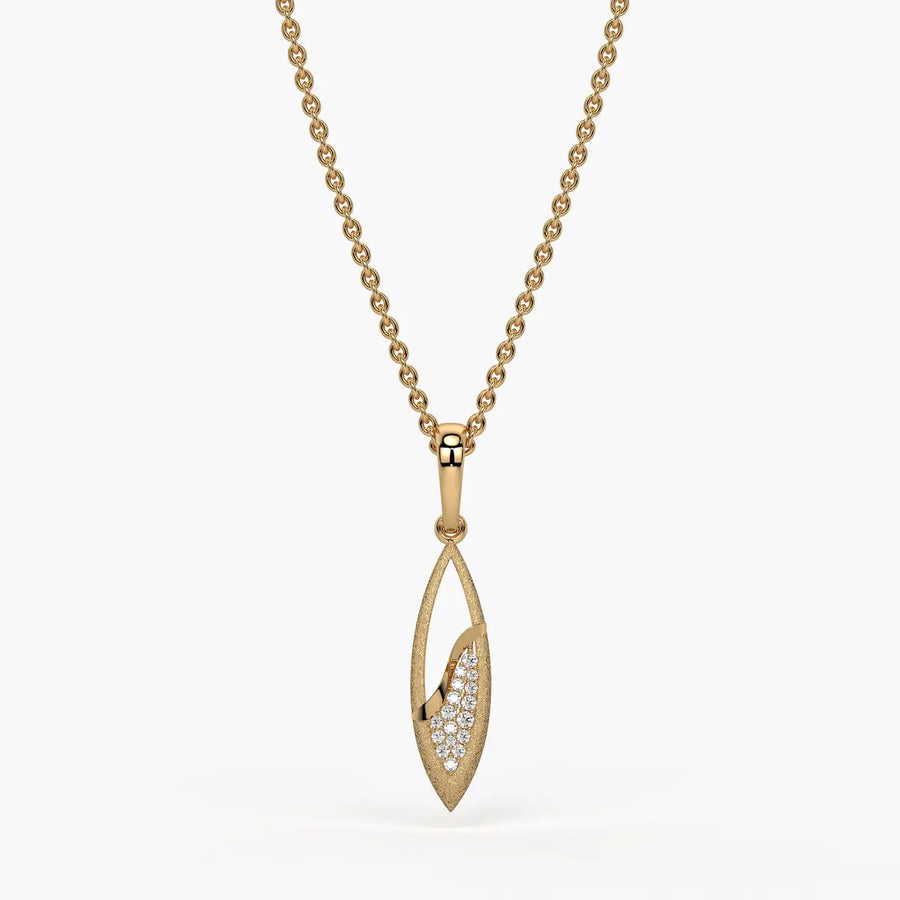 Open Leaf Diamond Pendant