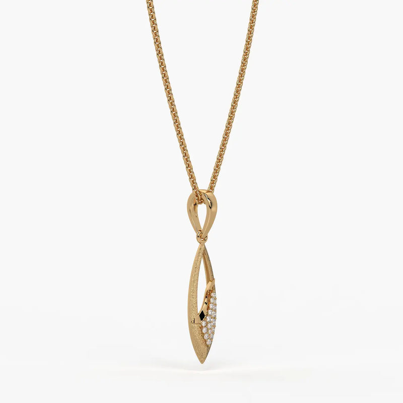 Open Leaf Diamond Pendant