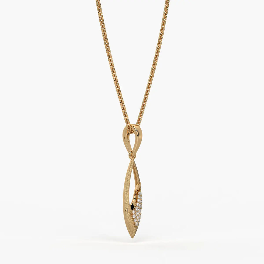 Open Leaf Diamond Pendant