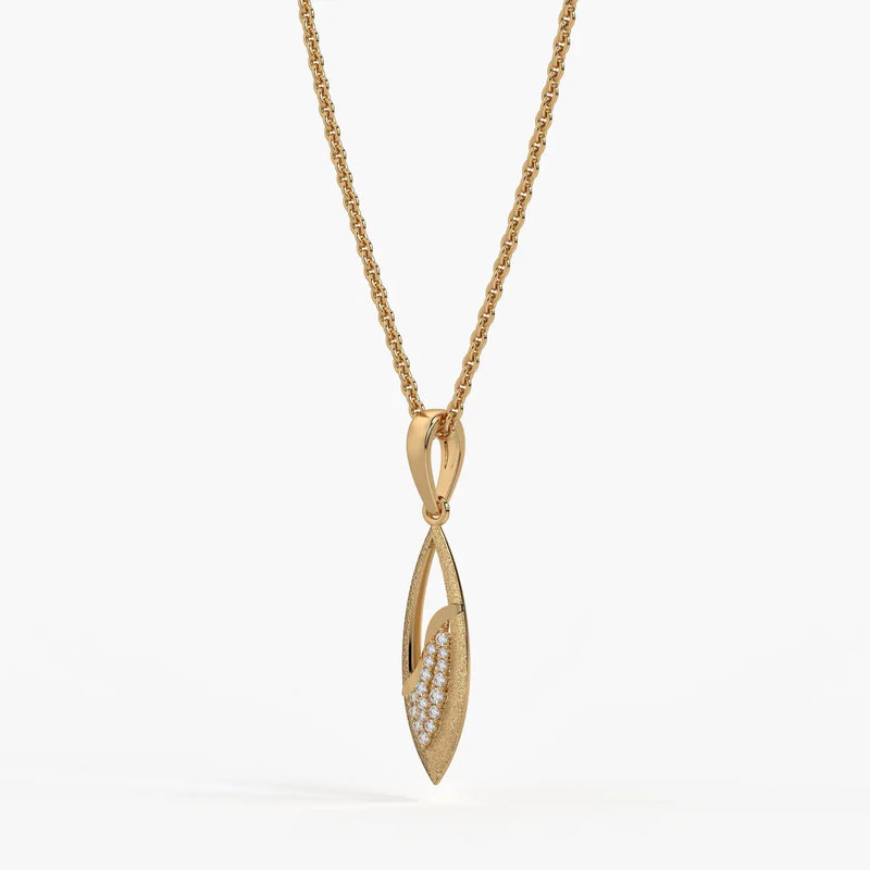 Open Leaf Diamond Pendant