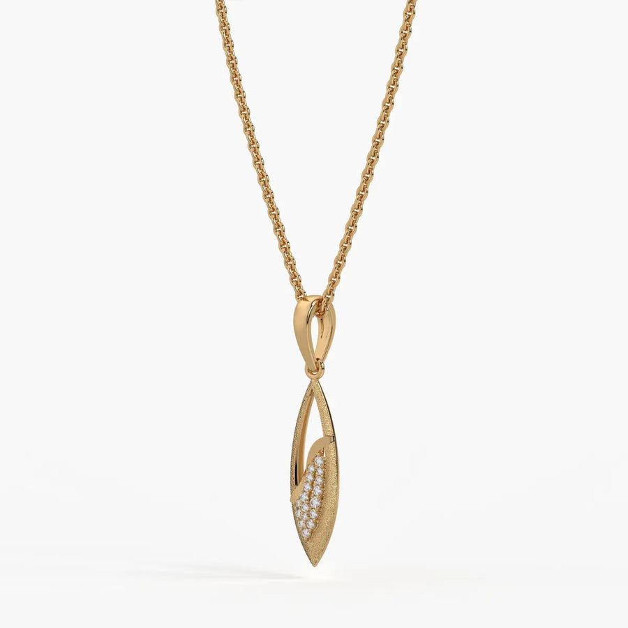 Open Leaf Diamond Pendant