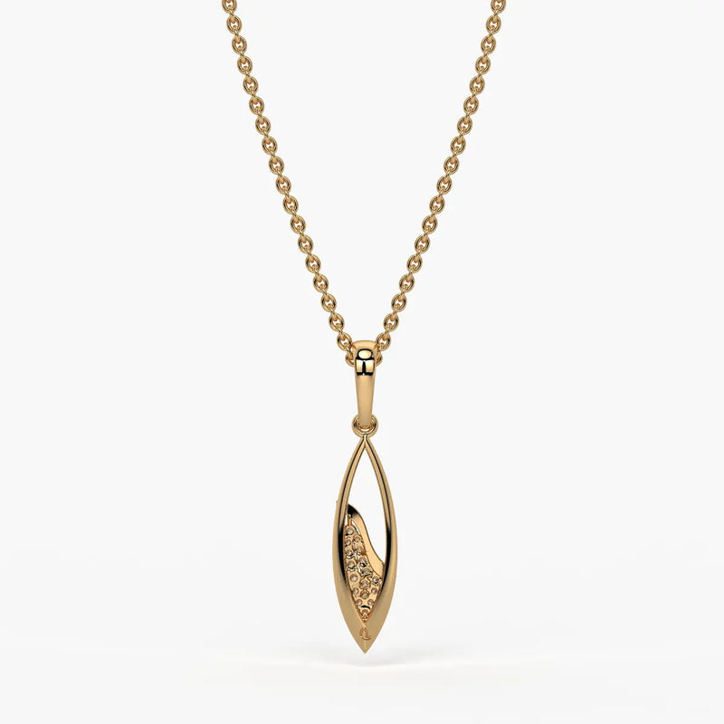 Open Leaf Diamond Pendant